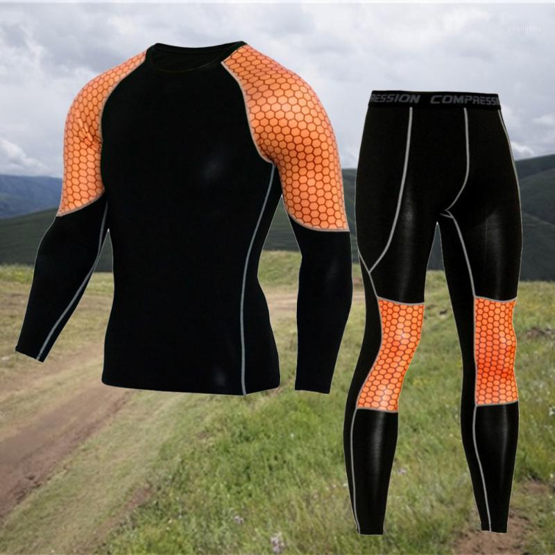 

Running Sets Men Tight Tracksuit Long Sleeve Workout Fitness Sweatshirt For Size (Orange), Black;blue