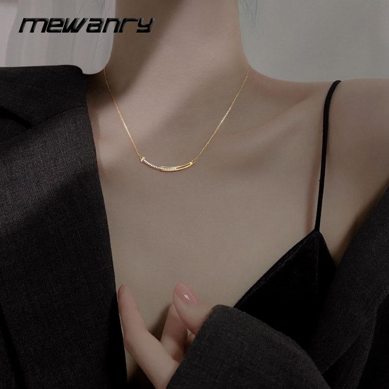 

Chains MEWANRY 925 Sterling Silver Necklace For Women Minimalist Temperament Charming Trendy Design Exquisite Anniversary Jewelry Gifts