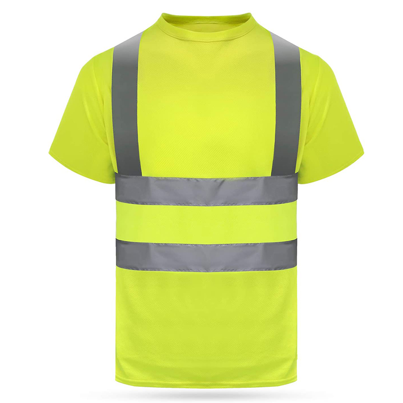 

2021 Reflective T Shirt Construction Engineering Safety Protective Clothing Traffic Warning Fluorescent Coat For Outdoor Night Running Cycling Motorcycle