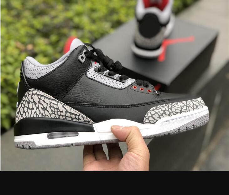

top quality 3 OG Black Cement Mens Basketball Shoes 3s Grey White-Fire Red Sports Sneakers Trainers 854262-001 With Original Box us 7-12