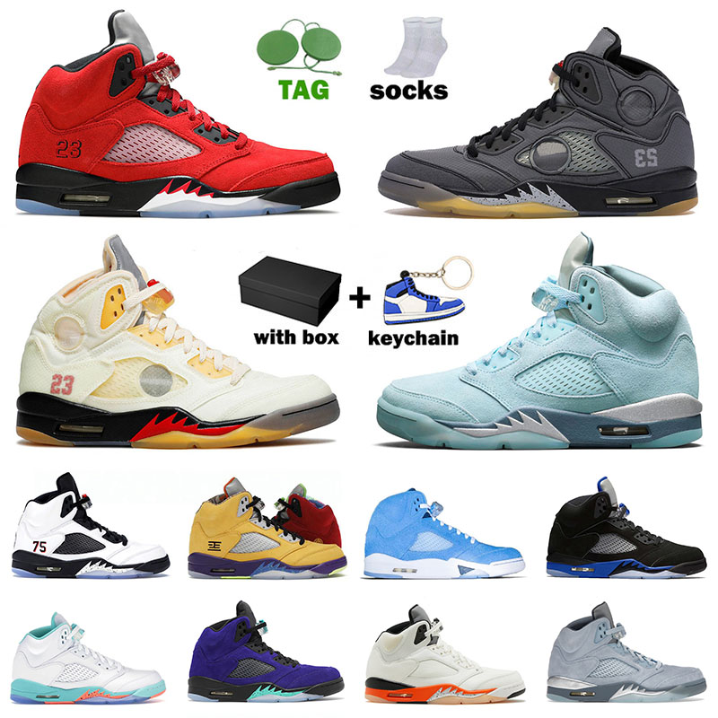 

Top Quality Jumpman 5 5s Mens Basketball Shoes Shattered Backboard Blue Bird High OG Florida Gators White Off Fire Red Black Muslin Trainers Designer Sneakers, B6 40-47