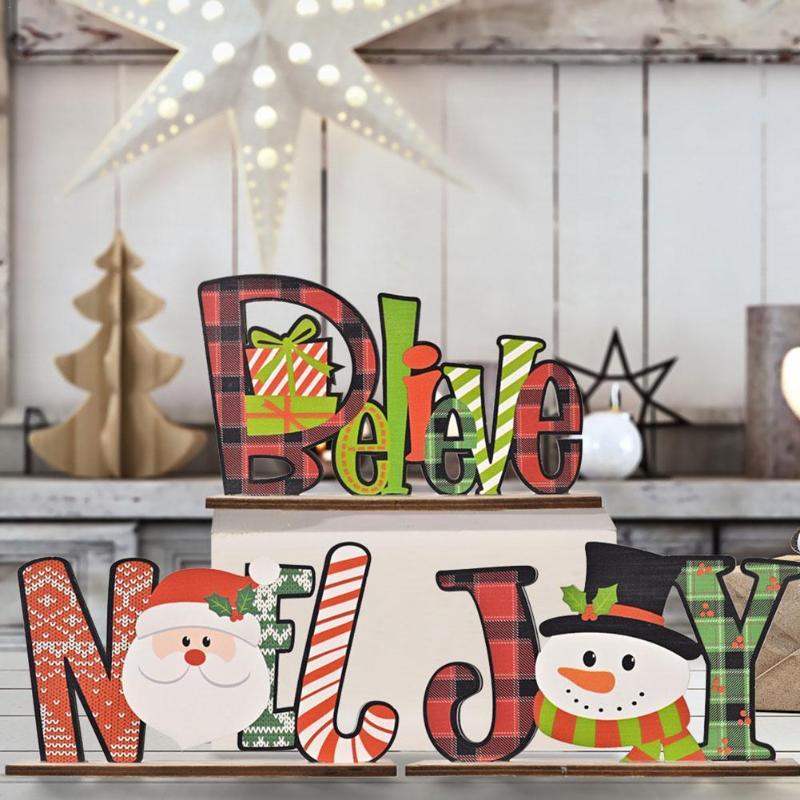 

Christmas Decorations Decoration Wooden Letter Ornaments Desktop Creative Home Navidad 2021