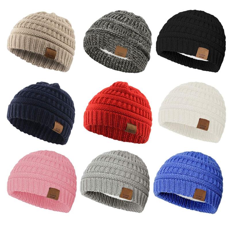 

Caps & Hats Casual Short Melon Ribbed Winter Hip Hop Hat Skullcaps Children Beanie Roll Up Edge Knitted For 2-7 Years, Yellow