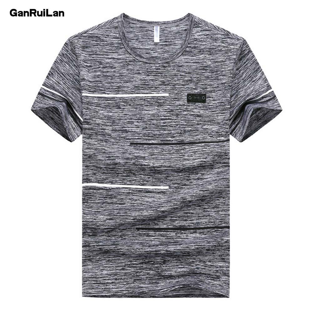 

Style Short Sleeve T Shirt Men O Neck Polyester Mens T Shirt Summer Cool Tee Male Slim Casual Tee Shirts Homme Plus Size 9XL 210518, Gray color