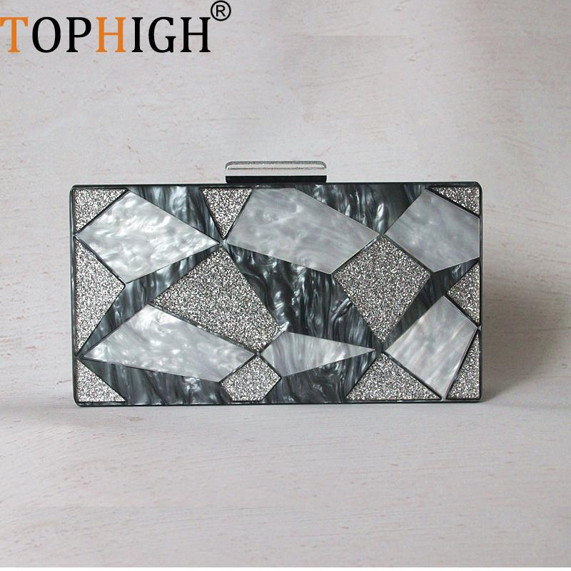 

Acrylic Patchwork Sliver Clutch Bag Bolsa Feminina Luxury Handbags Women Crossbody Bags For 2021 Evening
