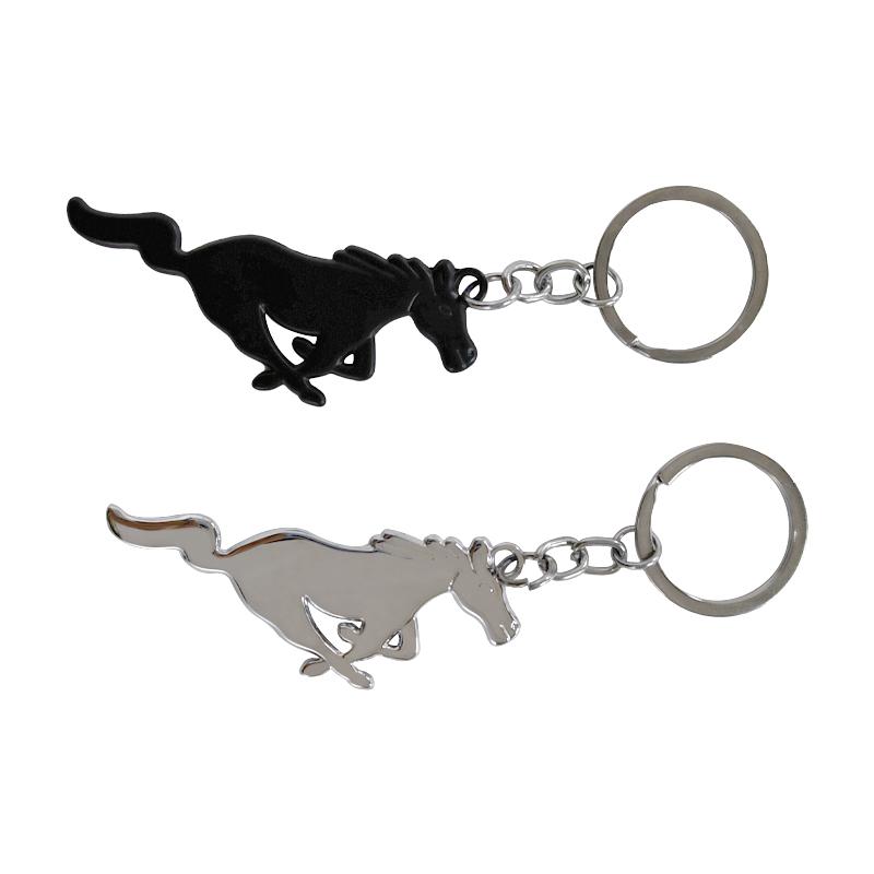 

Keychains Car Model Metal Brand 3D Horse Emblem Badge Keychain Key Ring Suitable For Ford Mustang GT500 Accessories