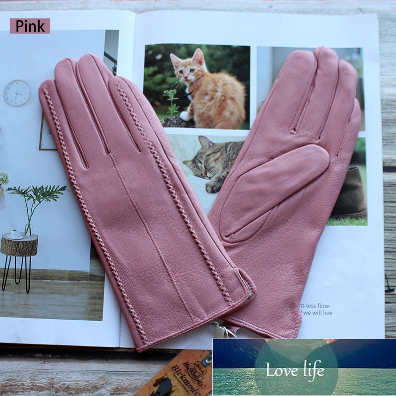

Winter Warm Color Leather Gloves Women Fashion Striped Style Velvet Lining Motorcycle Riding Driving Points Factory price expert design Quality Latest Style