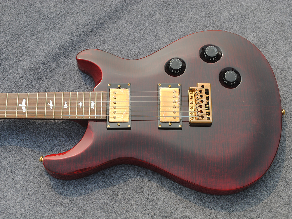 

High quality PRS Electric Guitar, Tiger Flame Maple Veneer, Rosewood Fingerboard, Environmentally friendly paint Guita