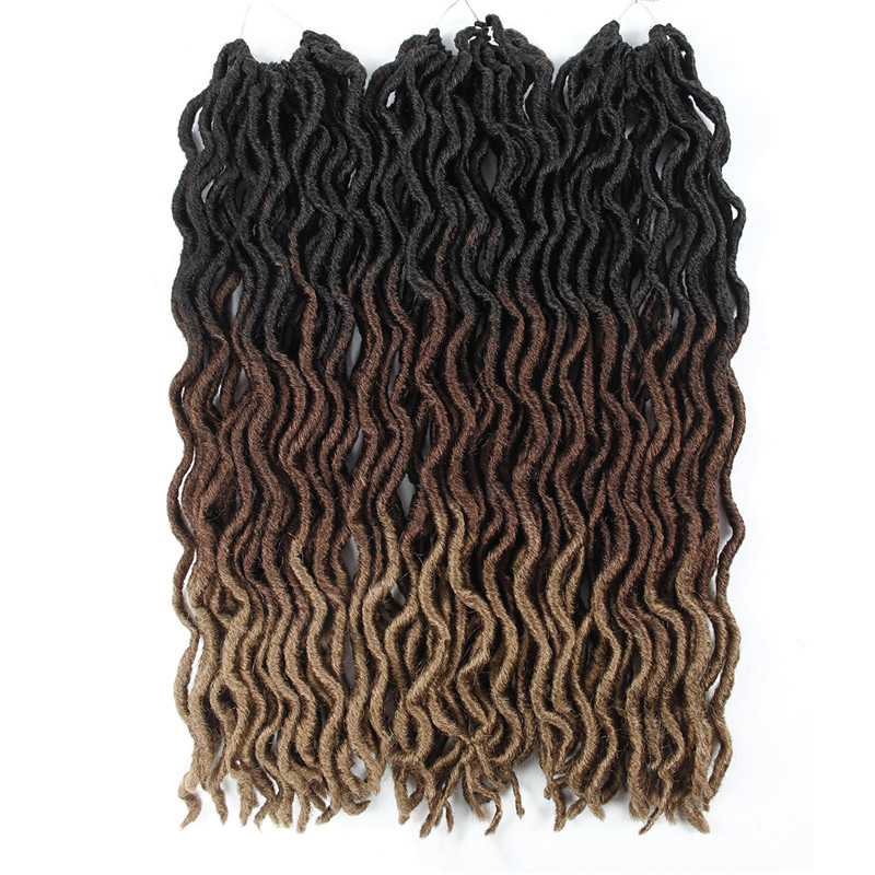 

Lans 20inches Soft Dreads Dreadlocks Hair Ombre Curly Crochet Hair Synthetic Braiding Hair Extensions Goddess Faux Locs, T1b/27