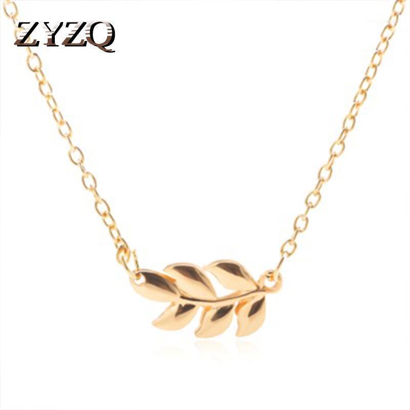 

Chains ZYZQ Elegant Delicate Chain Necklace With Nice Beautiful Leaves Design Golden Color Silver Plated Birthday Gift 1