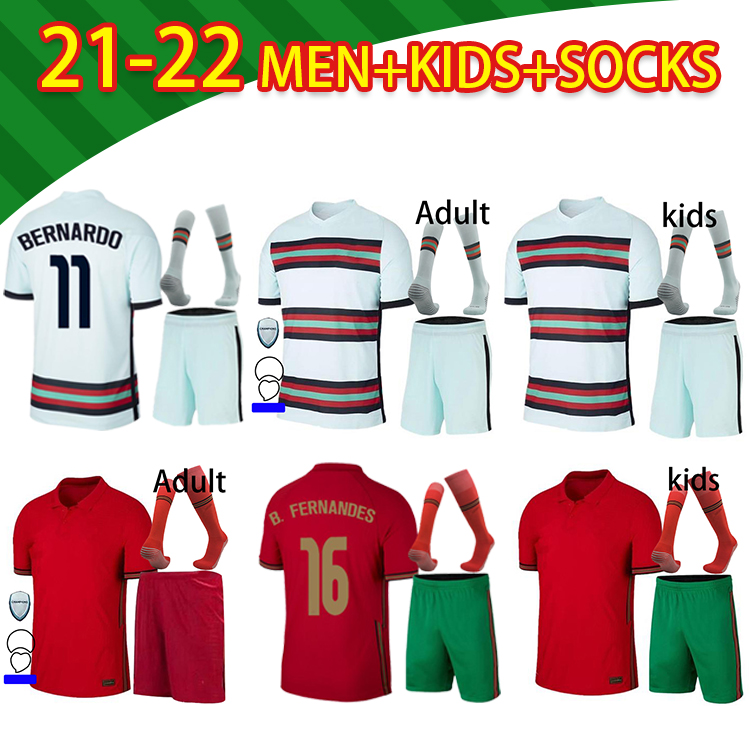 

21 Portugal RONALDO soccer jerseys 2021 national team JOAO FELIX Bernardo B.FERNANDES HOME AWAY FANS VERSION Camisa de futebol men+kids kit socks football shirts, Home kid suit pty0027