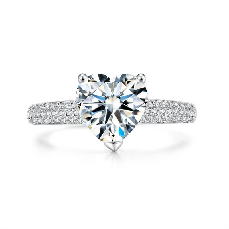 

Wedding Rings Romantic Big Heart Zircon For Women Bride Love Promise Engagement Women's Ring Gorgeous Finger Jewelry R540, Slivery;golden