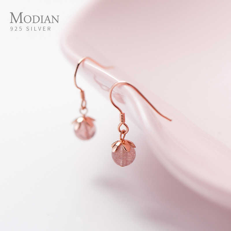 

Pink Crystal Charm Drop Earrings Fashion 925 Sterling Silver Swing Elegant Dangle Earring For Women Fine Jewelry 210707