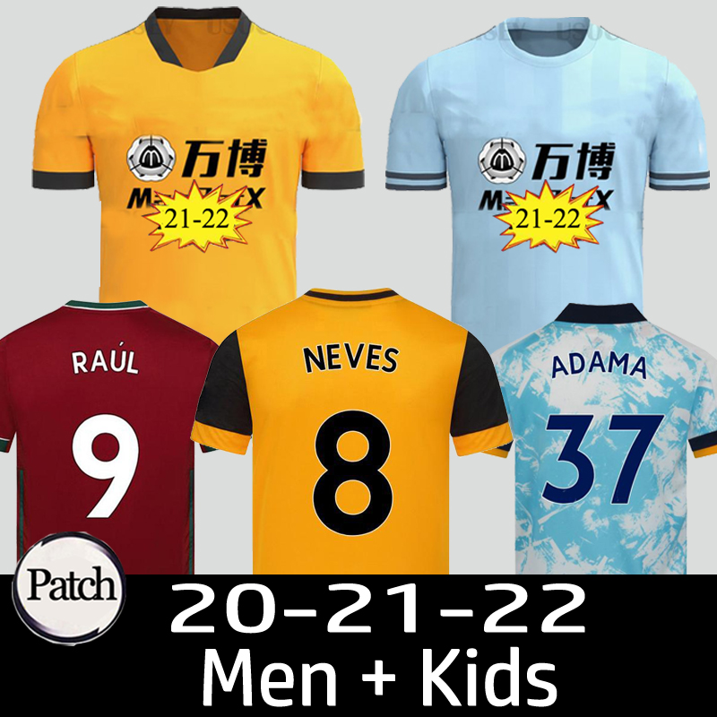 

21 22 Wolves soccer jersey fans player version NEVES RAUL 2021 2022 camiseta de fÃºtbol J.MOUTINHO ADAMA FÃBIO SILVA PODENCE OTTO neto footba, Black;yellow