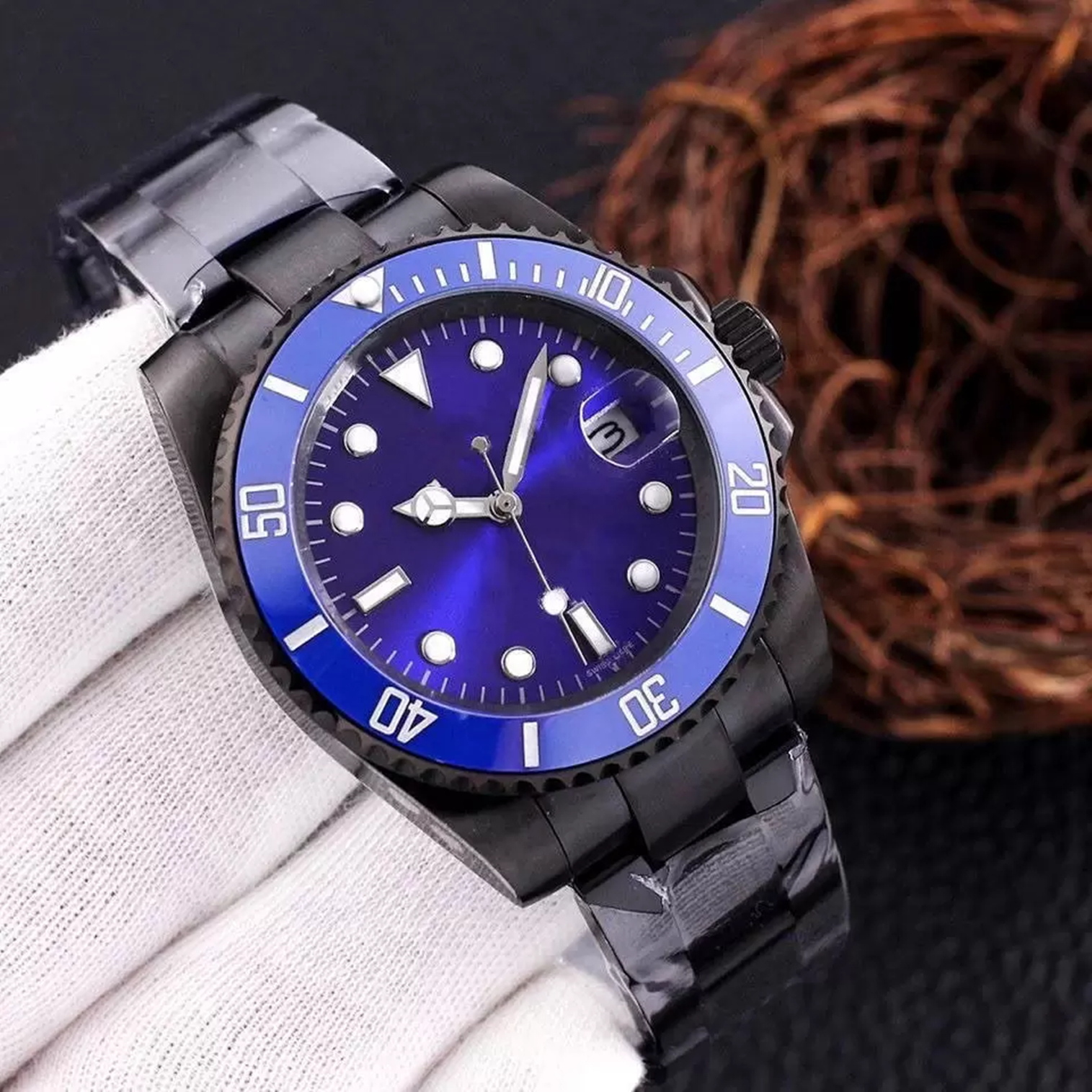 

AA+ Quality Ceramic Bezel Mens watches Automatic Mechanical 2813 Movement Watch Luminous Sapphire Waterproof Sports Self-wind Fashion Wristwatches Gift, Style 2 original box + watch