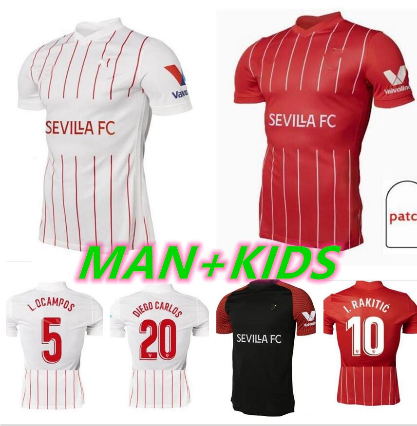

21 22 FC Sevilla Soccer Jerseys 2021 2022 EVER BANEGA EN-NESYRI NAVAS DE JONG EL HADDADI REGUILON Football Shirt Men kids camisetas futbol