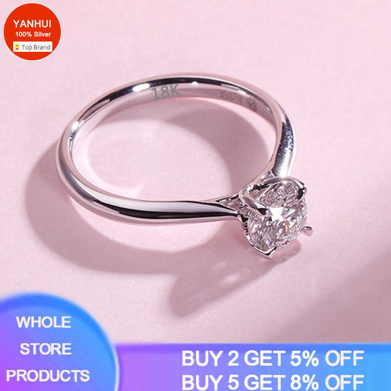 

Yanhui - 18K white gold ring and 2 carat cubic zirconia, engagement ring, wedding gift, Slivery;golden