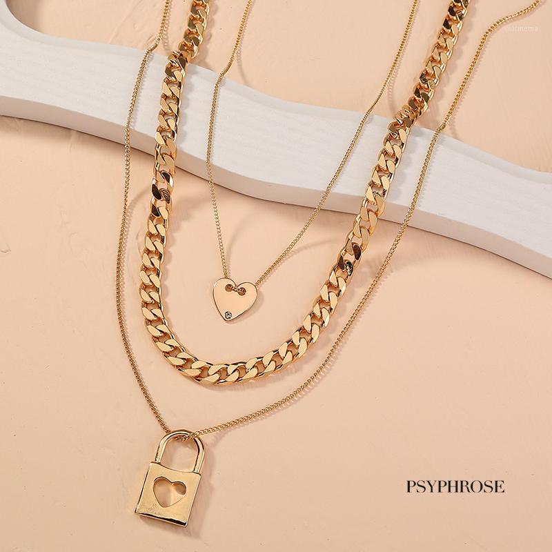 

Chains Stainless Steel Waterproof Metal Jewelry Charm Heart Lock Pendant Collar Necklace For Women Joyería Acero Inoxidable Mujer Gift