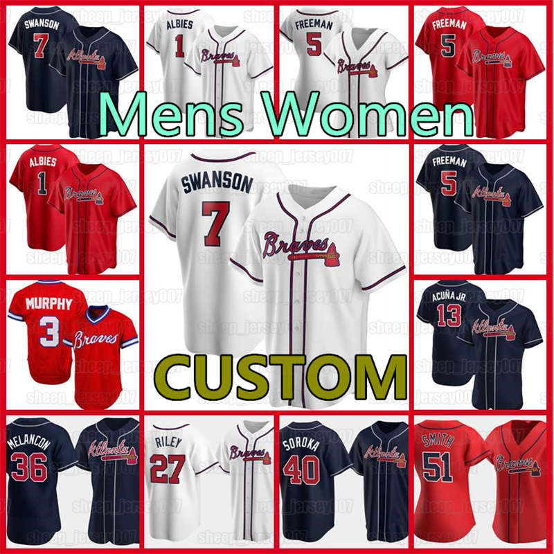 

Dansby Swanson Custom 13 Ronald Acuna Jr. Atlanta Jersey Braves Marcell Ozuna Ozzie Albies Freddie Freeman Baseball Hank Aaron Mark Melancon, Mens custom new flex base(yongshi)