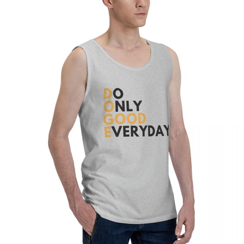 

Men' Tank Tops DogecoinDo Only Good Everyday Top Shirt Blockchain Vest Men Set Funny Vintage Sleeveless Garment, White;black