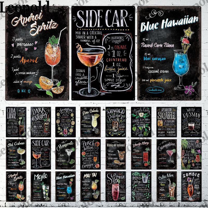 

Paintings Vintage Whiskey Metal Sign Plaque Wall Sticker Wine Bottle Combination Tin Label Retro Artist Bar Home Decoration