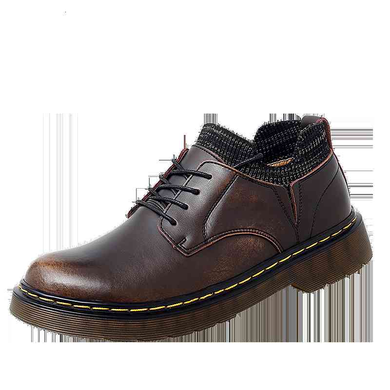 

dress shoes men's casual zapatos de hombre genuine leather autumn winter luxury loafers tooling fashion sock plus size38-46 huiq, Black