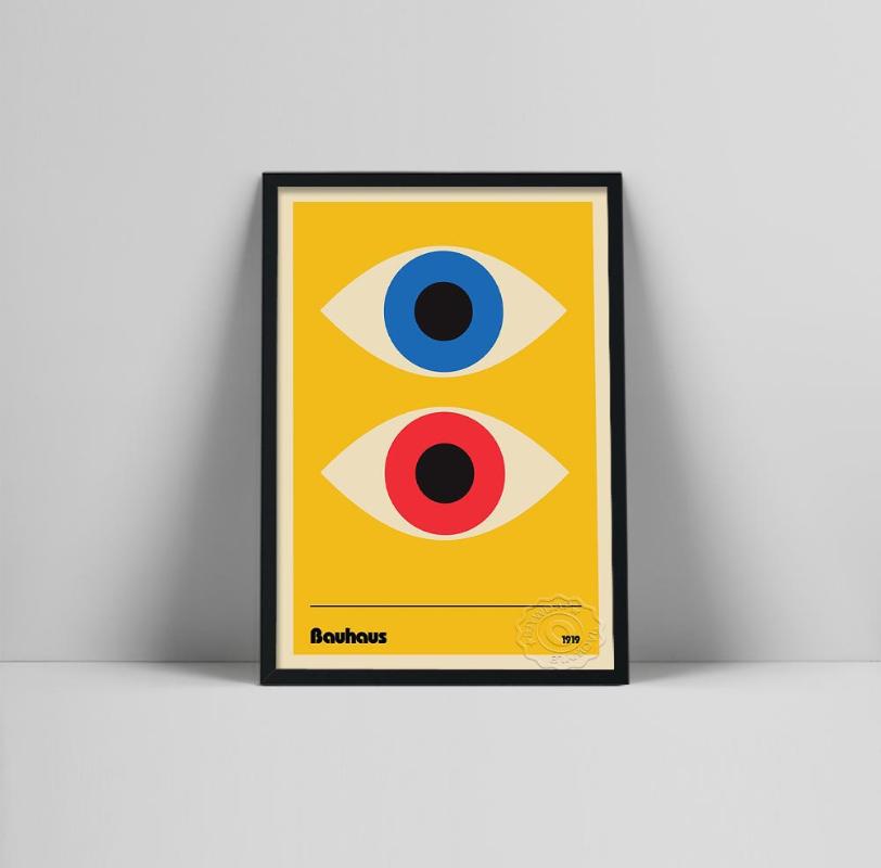 

Paintings Modern Artwork Painting Bauhaus Minimalist Eyes Yellow Oil Poster Prints Canvas Wall Picture For Living Room Home Decor