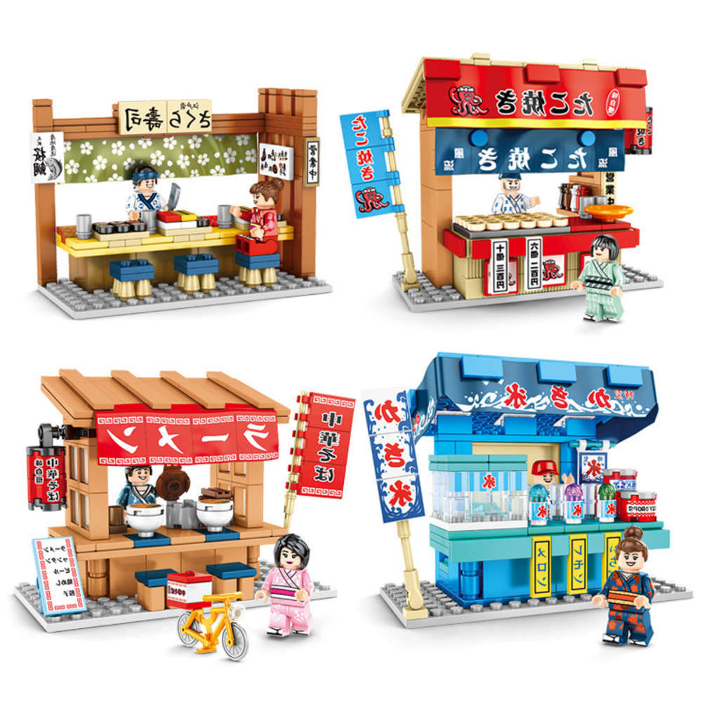 

Assembled toys Senbao Japanese snack street view shop 1218-1219 compatible with Lego building block Girls Toy 601065-601068