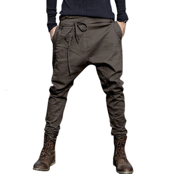 

Men' Pants European and American Style Trousers Solid Color Lace-up Casual Long-leg F98046 Z13Z, Brown
