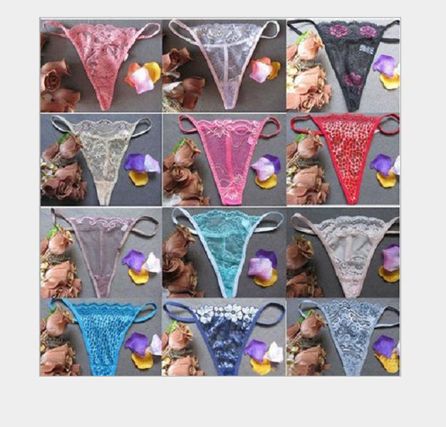

Newest Women Lace Transparent Panties Lady Fashion Tangas G-Strings Thongs Underwear T-pants Lingerie Panties randomly color, Red