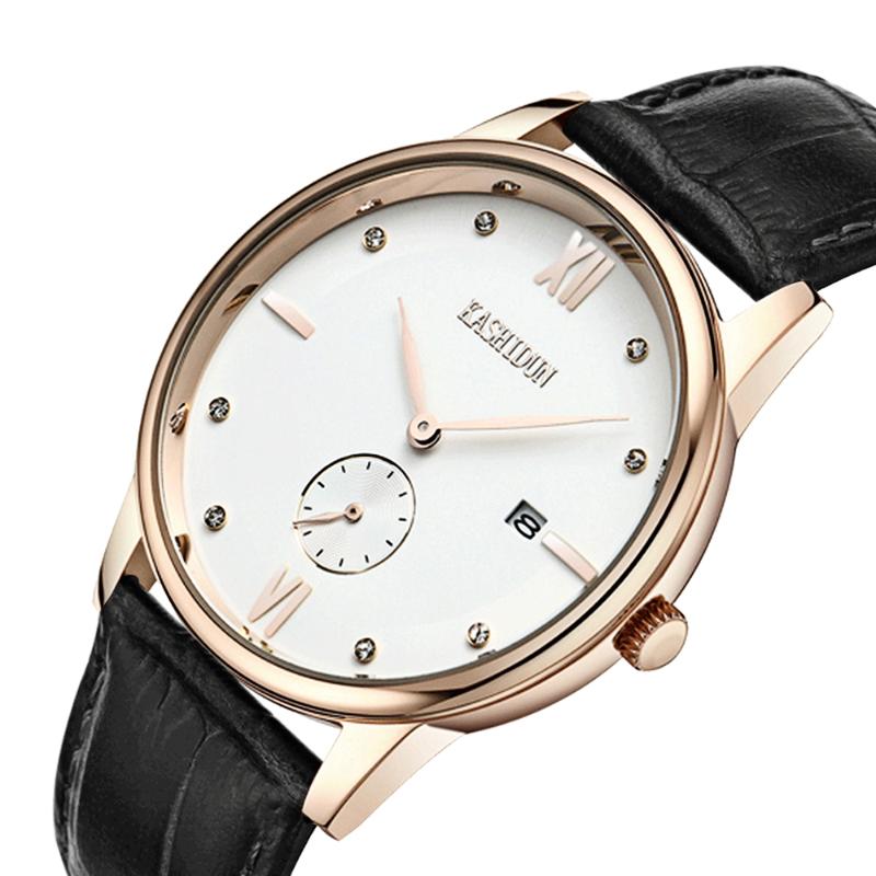 

Wristwatches Relogio Masculino Business Watch Men Simple Style Luxury Leather Band Fashion Quartz Clock For Christmas Year, Goldren black