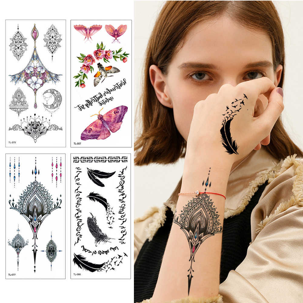 

25 Designs 1 piece Jewelry for Women 3D Temporary For Body Chest Waist Tattoo Sticker Cool Sexy Choker Pendan Fake tatto