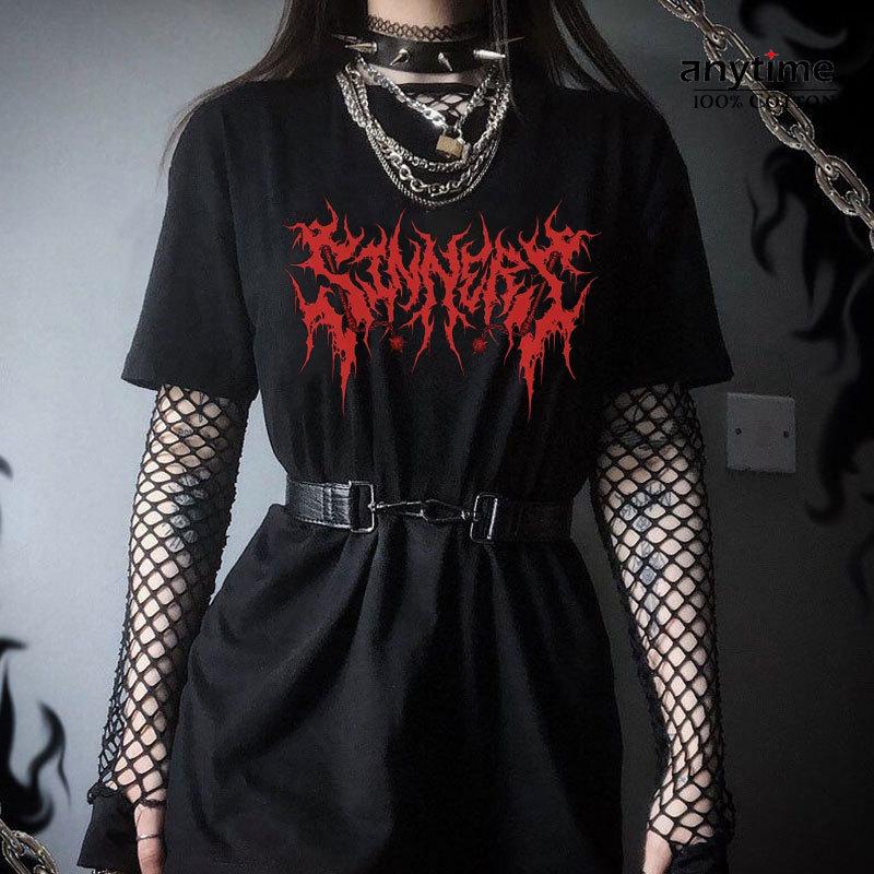 

Women' T-Shirt Gothic Dark Oversized Punk Red Graphic Clothes KPOP Harajuku Streetwear Femme Hip Hop, Mi9948-01ts