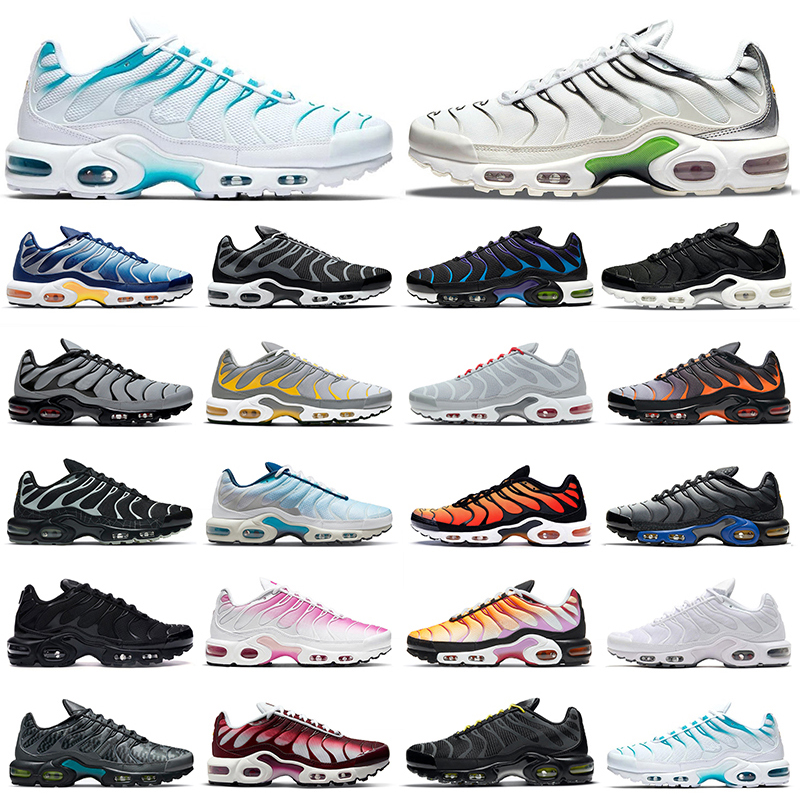 

hotsale tn plus running shoes men women Black White Pink Psychic Blue Fury Digital Camo Orange Gradient Grey Neon Green outdoor sports trainers sneakers mens womens, 36-40 white pink.