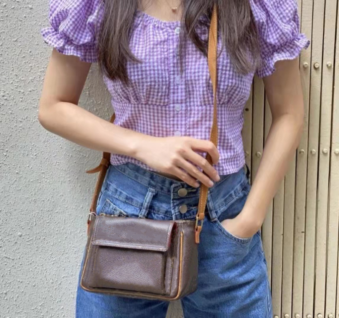 

Designer Bags Classic printing Flap,Vintage ,Crossbody ,Wallet, Dark khaki