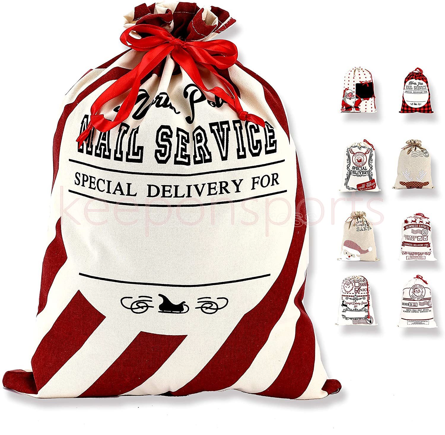 

Christmas Santa Sack Large Christmas Canvas Gift Bag with Drawstring Reusable Personalized Best Giftfor Xmas Package Storage