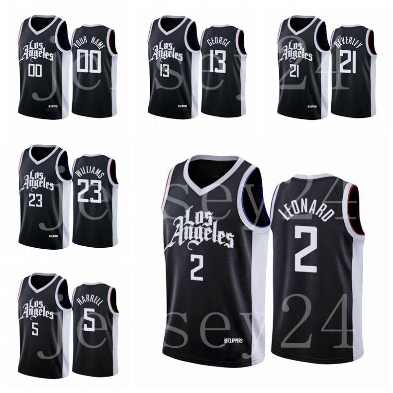 

basketball Jersey Los Angeles Clippers Kawhi Leonard 2 Paul George 13 Lou Williams 23 Any player pressing custom jerseys, Black;red