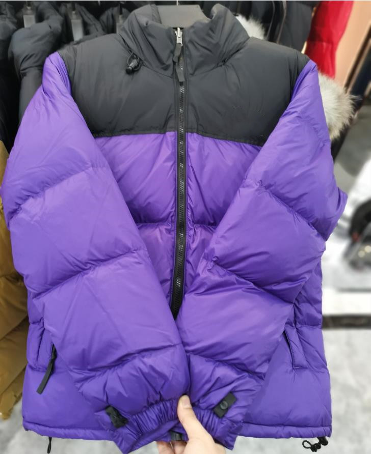 

Women Nylon Puffy Down Jacket Letter Embroidery Parkas Designer Men Snap Button Zip Pocket Knit Rib Winter Outwear, Dustbag