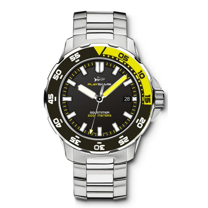 

Wristwatches Top Brand PlayShark Men Diving Watch 200m Waterproof Sapphire Calendar Automatic Mechanical Watches Men's Swiss Super Luminous, Coffee