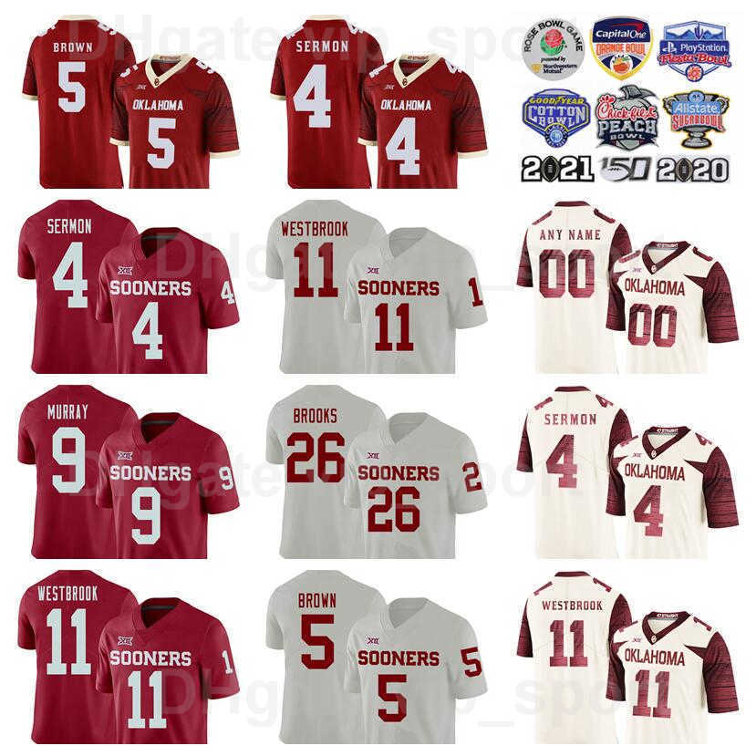 

NCAA College Football 5 Marquise Brown Jersey Oklahoma Sooners 9 Kenneth Murray Jr 4 Trey Sermon 26 Kennedy Brooks 10 Blake Bell 11 Dede, Red