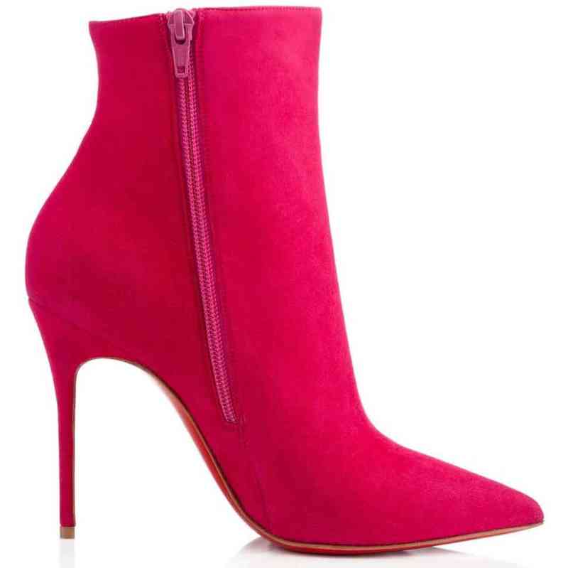 Winter Booty Women's Red Bottom Ankle Boots Sexy Pointed Toe Lady Booties Fashion High Heels Dress Party EU35-43,With Box