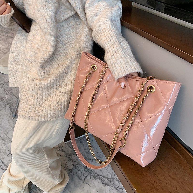 

Lattice Square Crossbody Bag 2021 High-quality PU Leather Women's Designer Handbag High Capacity Shoulder Messenger Bags, Black