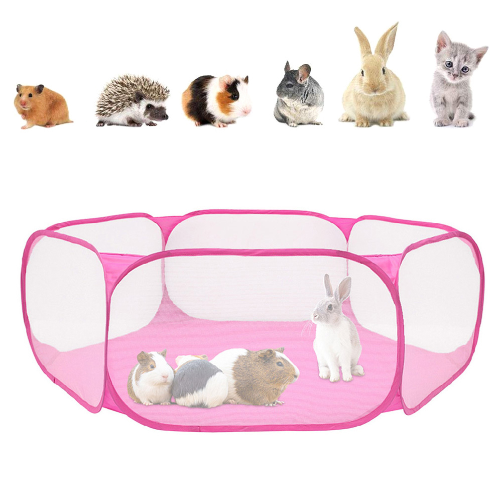 

Pet Paypen Portabe Indoor / Outdoor Sma Anima Cage Cat Dog Rabbit Game Payground Hamster Chinchias Guinea- Pigs Fence, Blue