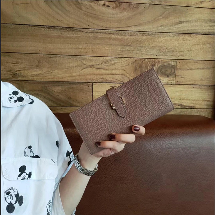 

2021 long purse women leather H draw with European and American holding a wrap layer cowhide ultra-thin wallet tide, 11