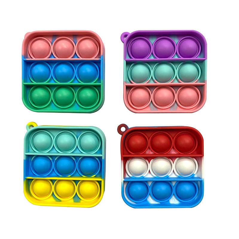 

Cute Kids Venting Toys Simple Push Pop Bubble Party Favor ADHD Hand Fidget Toys Anti-stress Keychain Decoration for Adult Daily Use Wholesale Drop-shipping