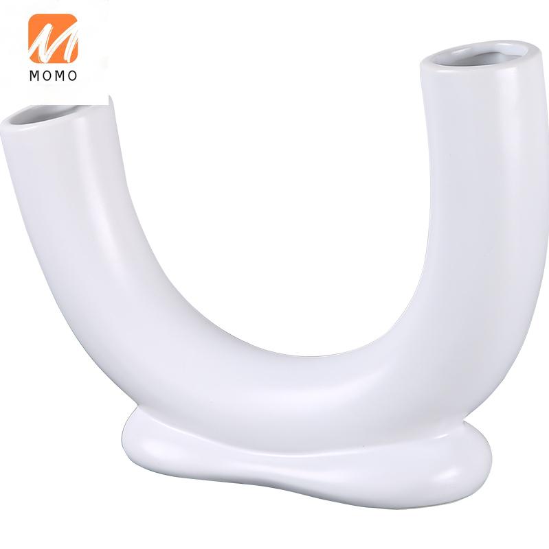 

Nordic Style Home Decoration Modern Simple Model Room Sales Office Living Study Geometric Creative Ceramic Ornaments Storage Bottles & Jars