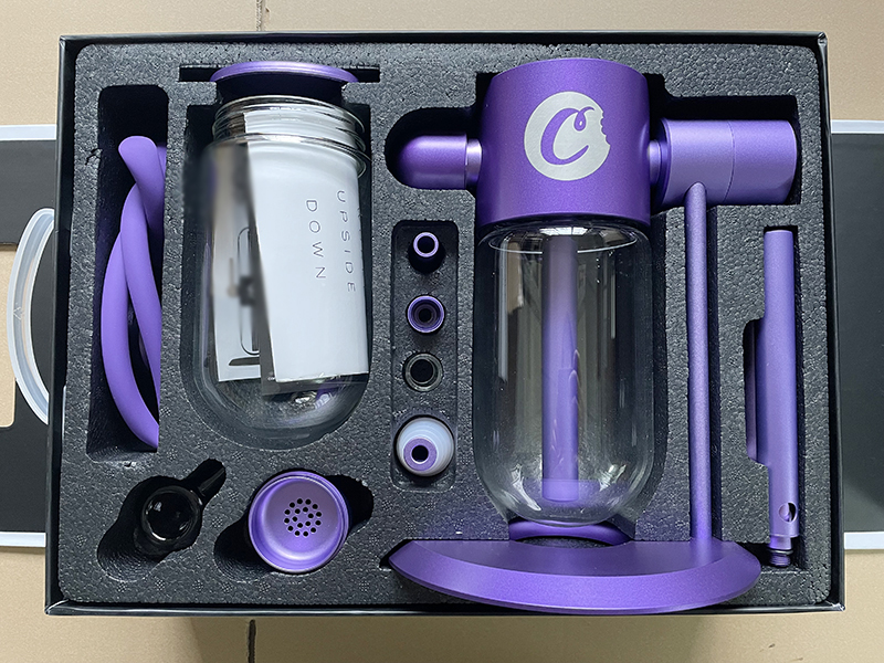 

Blue / Purple Cookies Version Gravity Water Bong Smoking Hookah Pipe With Both S and C logo - Magnet Connect Hose TAX FREE NO Customs Issue