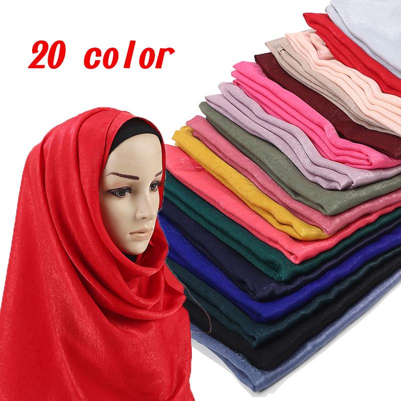 

Scarves Shiny Satin Scarf Shawls Plain Solider Colors Thicken Smooth Long Bis Size Hijab Muslim Scarves/scarf Wholesale Price