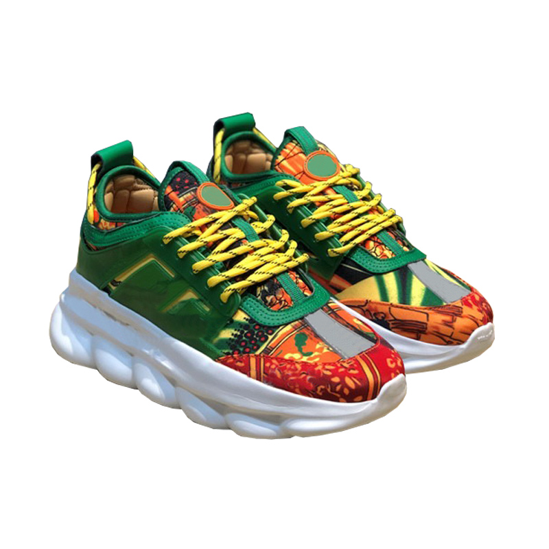 

2022Fashion Chain Casual Canvas shoes reaction luxurys designers women sneakers mens white greek key platform men woman chainz dress