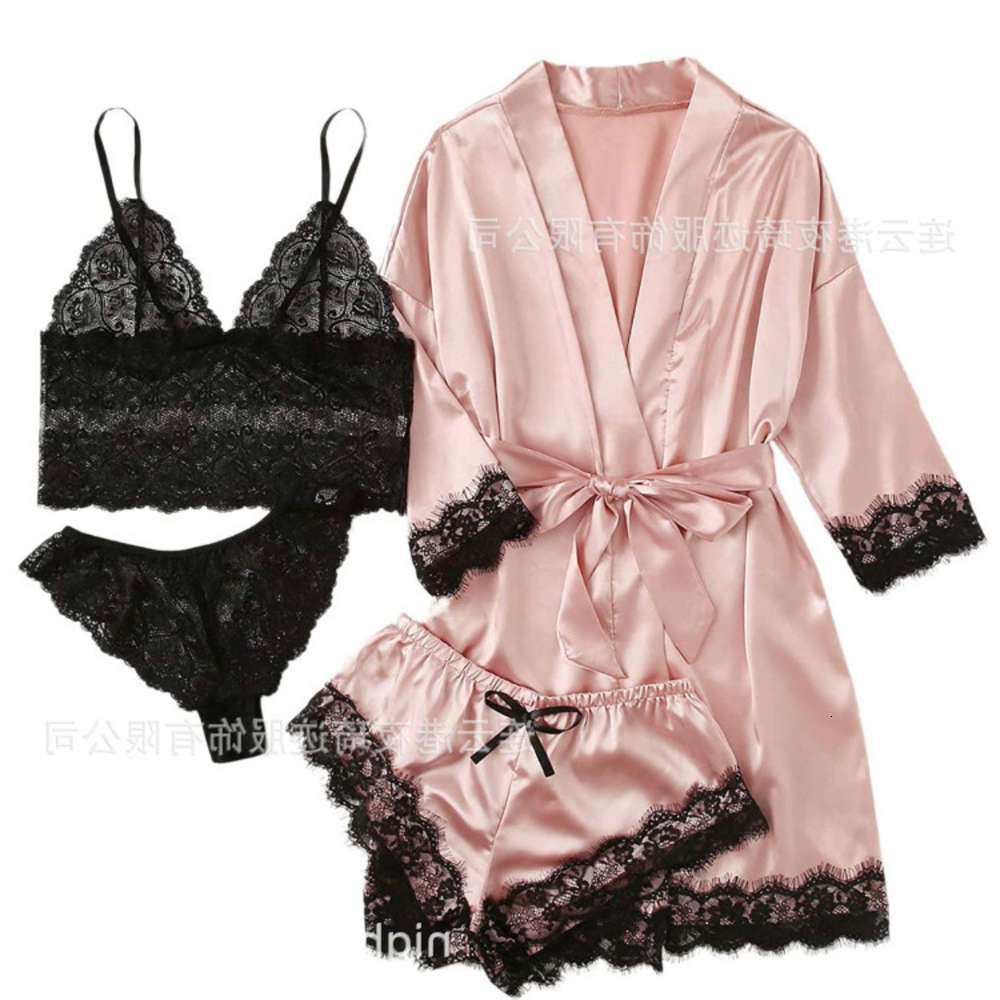 

style sexy underwear pajamas women's four piece suit suspender skirt home multi color
